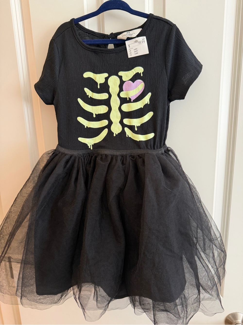 Girls skeleton tulle dress size 6X/7